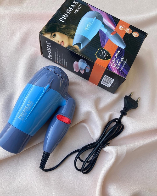 سشوار مسافرتی تاشو پرومکس 1200 وات مدل MX-8112