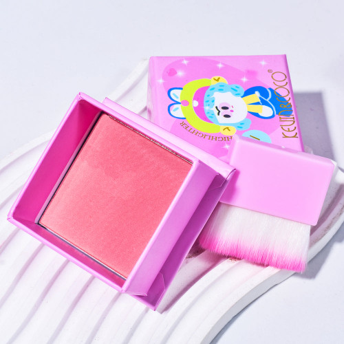 رژگونه پودری مکعبی کوین کوکو Kevin & Coco مدل براش دار