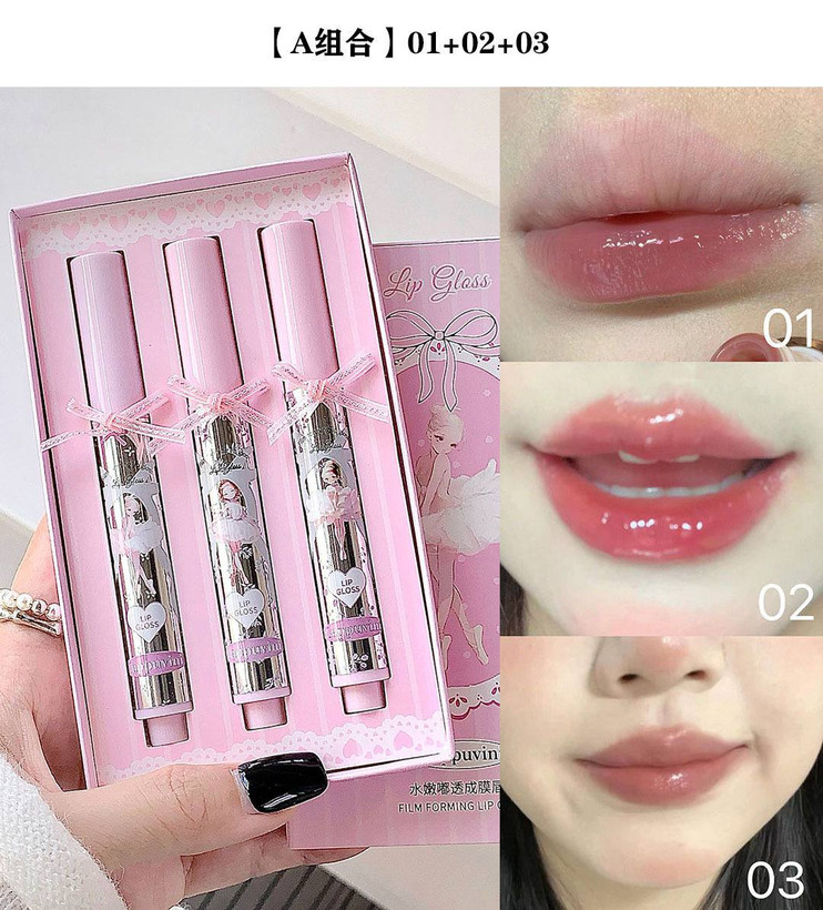 پک رژ براق دخترانه cappuvini مدل بالرین