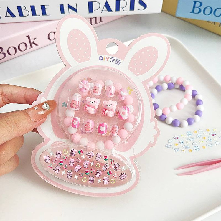 پک ست ناخن دستبند و استیکر کیوت دخترانه