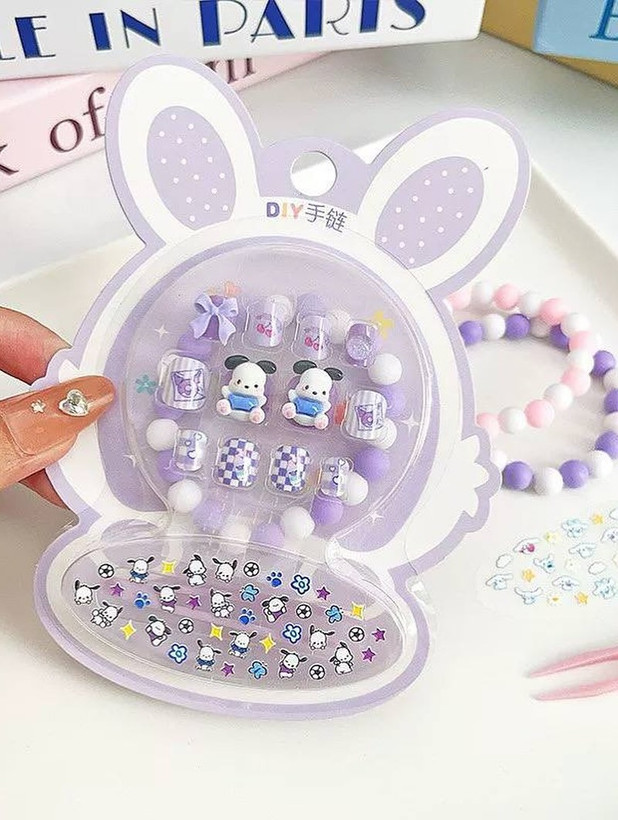 پک ست ناخن دستبند و استیکر کیوت دخترانه